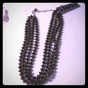 j. forks 4-strand 18" black gold necklace